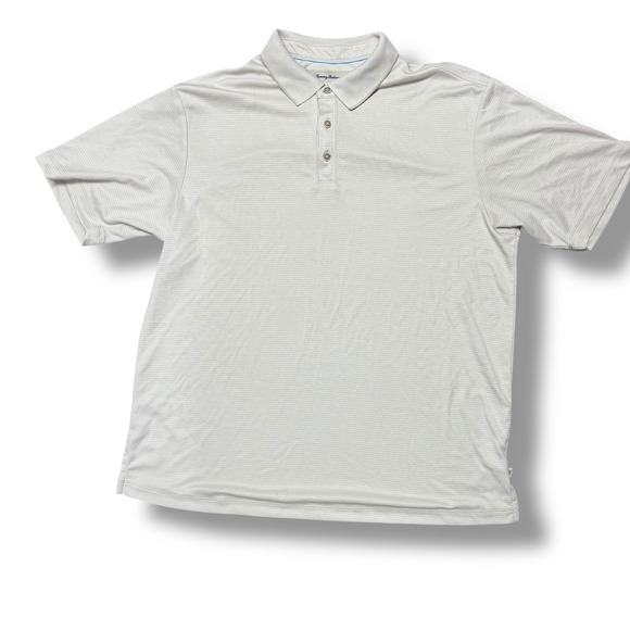 Tommy Bahama Other - Tommy Bahama XL Modal Blend Micro Pattern Performance Polo Shirt Light Gray